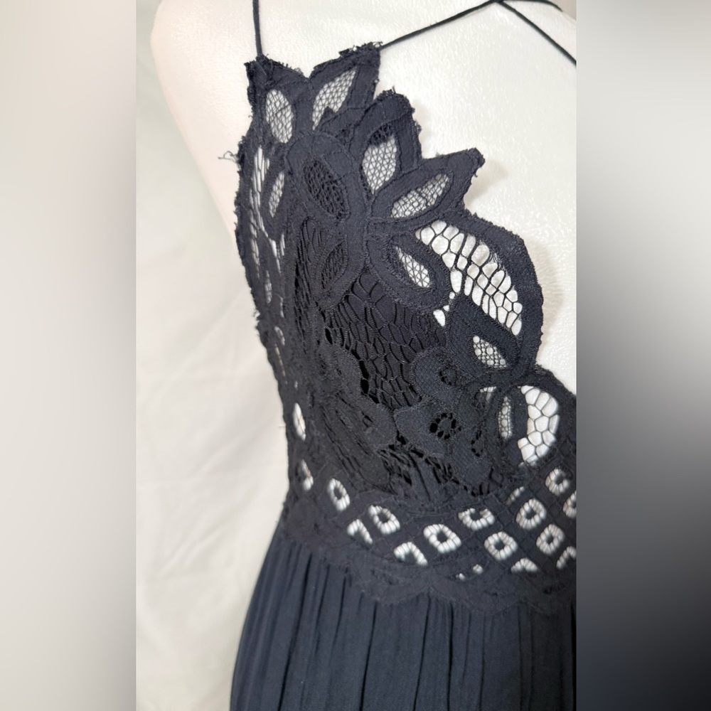 Free People Adella Maxi Slipdress With Sheer Lace Bodice And A Ruffled Skirt - Picture 6 of 13